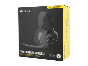 Corsair VOID RGB ELITE Wireless USB Type-A Connector Circumaural Premium Gaming Headset with 7.1 Surround Sound, Carbon