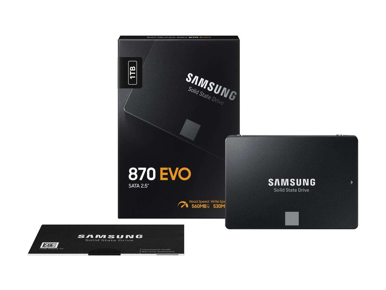 SAMSUNG 870 EVO Series 2.5" 1TB SATA III V-NAND Internal Solid State Drive (SSD) MZ-77E1T0B/AM