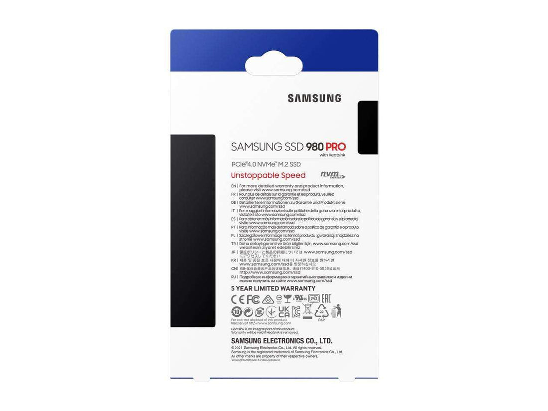 SAMSUNG 980 PRO Heatsink M.2 2280 1TB PCI-Express 4.0 x4 V6(12xL) V-NAND 3bit MLC Internal Solid State Drive (SSD) MZ-V8P1T0CW. A Perfect Fits for PS5/PC