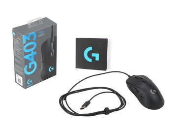 Logitech G403 Hero 25K Gaming Mouse, Lightsync RGB, Lightweight 87G+10G optional, Braided Cable, 25, 600 DPI, Rubber Side Grips