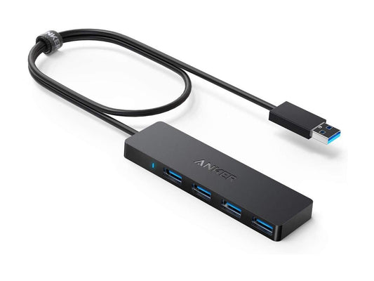 Anker 4-Port USB 3.0 Hub, Ultra-Slim Data USB Hub with 2 ft Extended Cable [Charging Not Supported], for MacBook, Mac Pro, Mac mini, iMac, Surface Pro, XPS, PC, Flash Drive, Mobile HDD